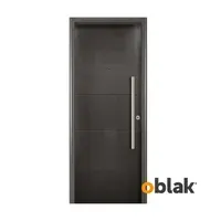 Puerta de exterior acero Primma Plus M1730G grafito 80 x 200 cm izquierda