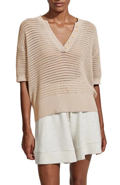 Varley Callie Sheer Knit Cotton Top
