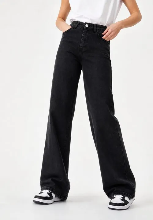 Relaxed fit-jeans - black denim