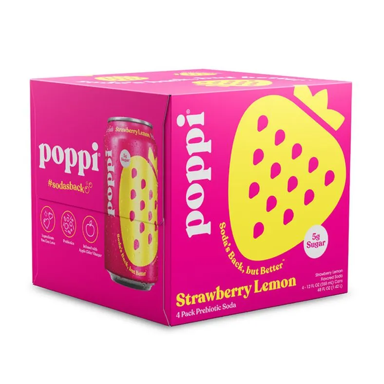 Poppi Strawberry Lemon Prebiotic Soda