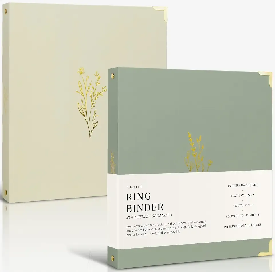 Aesthetic 3 Ring Binder Set of 2-1 Inch Binder Fits Letter Sized Paper