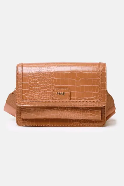 Handtas croco met schakelketting - MAE