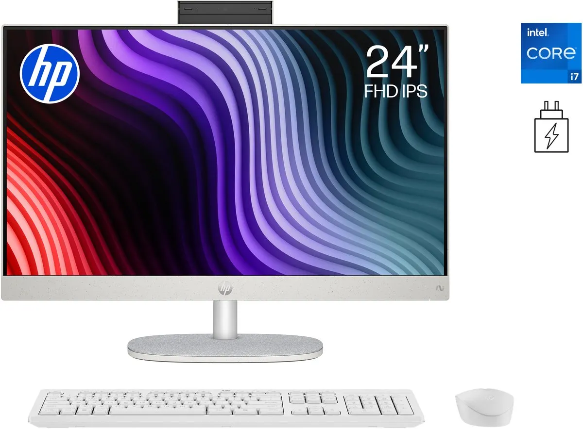 HP 24-cr0770nd All-In-One - 23.8'' FHD IPS - Intel Core i7-1355U - 16 GB DDR4 - 512 GB SSD - Windows 11 Home - Incl. Muis en Toetsenbord