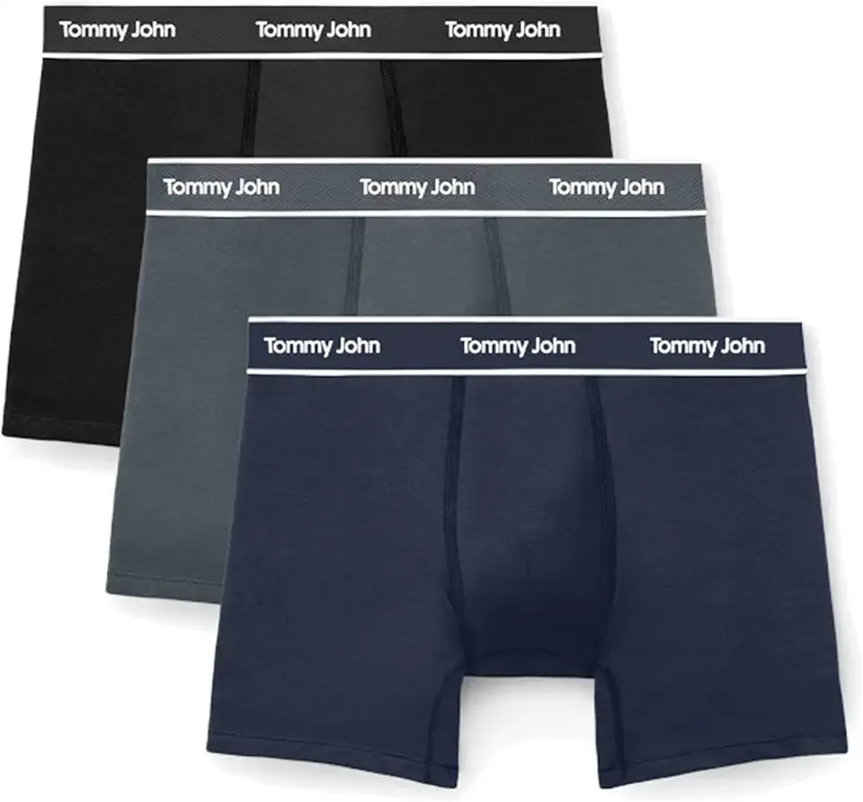 Men's Essential Cool Cotton Stretch Boxer Brief Underwear - 6" 3-Pack, Breathable, Moisture-Wicking, Support Pouch