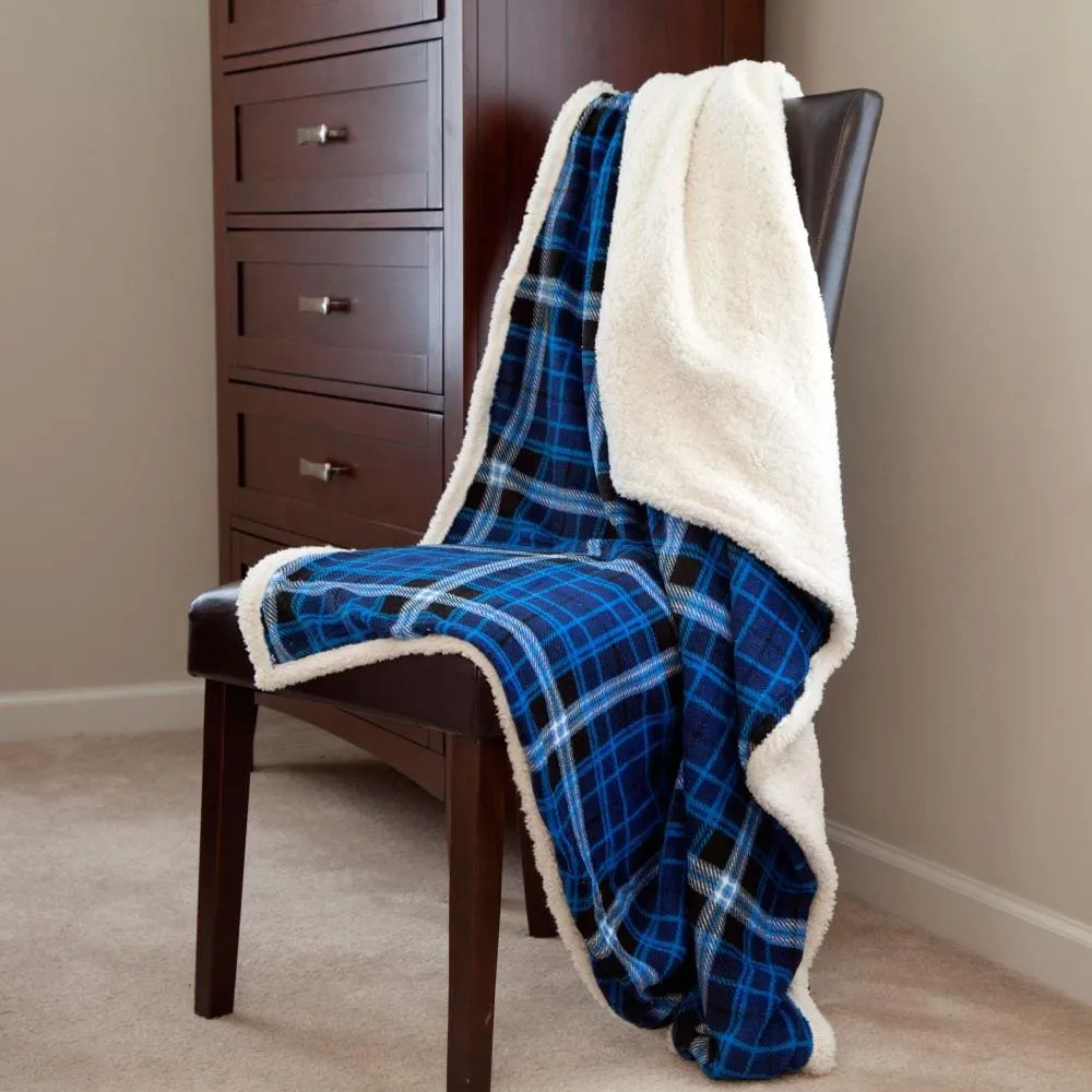 Throw Blanket Blue 50-in x 60-in Polyester Blanket