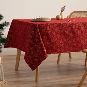 Mantel navidad algodón rectangular jacquard rojo 140x300 cm - Frost