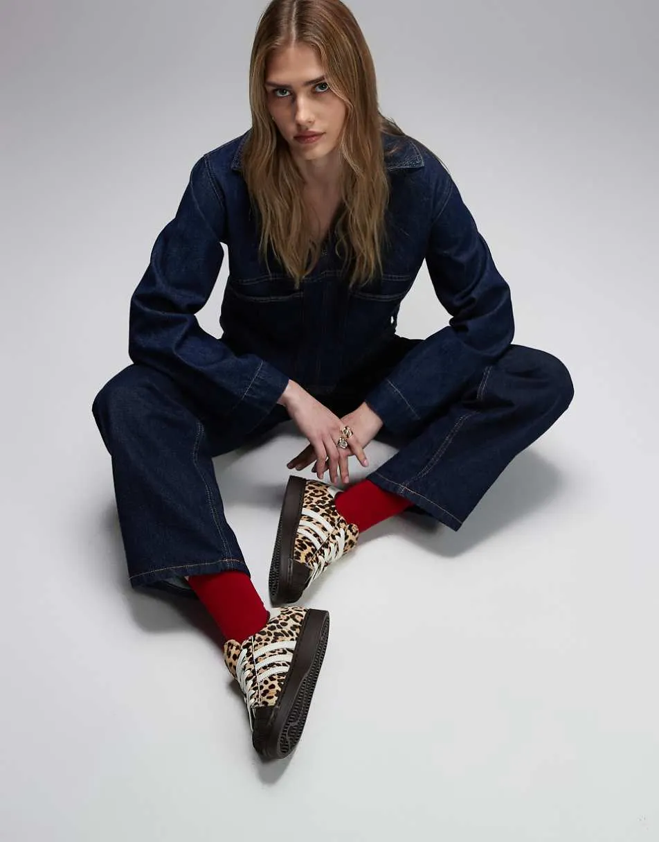 adidas Originals Superstar II trainers in leopard print