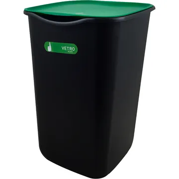 Pattumiera Vetro con Coperchio Verde 50 litri