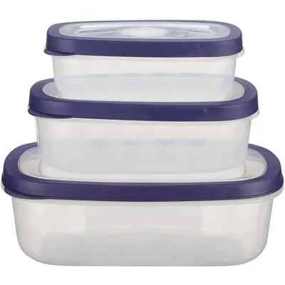3-Piece Rectangular Food Storage Container Set