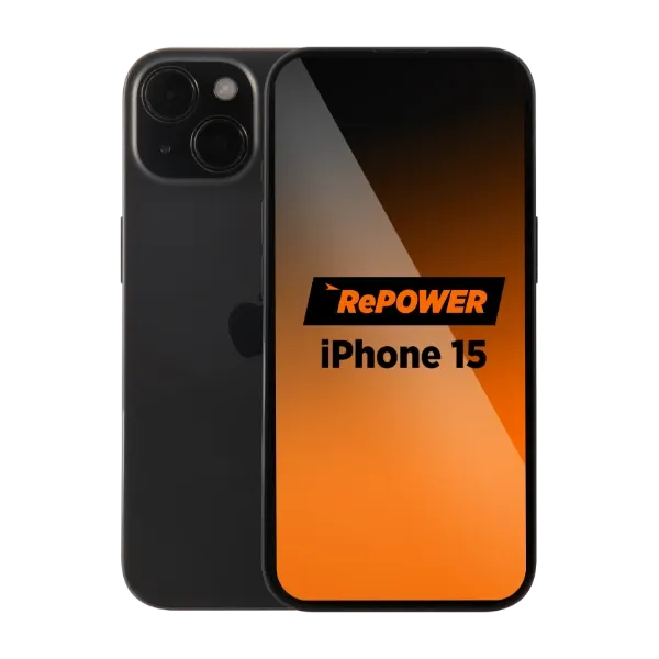 RePOWER iPhone 15 128 GB, svart Grade B