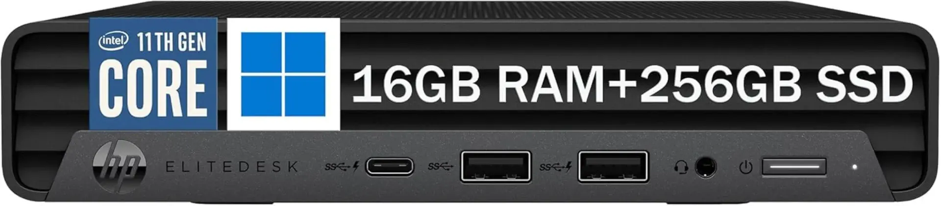 HP EliteDesk 800 G6 Mini Computer Desktop PC, Intel Gen 10th Core i5-10500T, 16GB RAM, 256GB SSD, 4K Support, Displayport, RJ-45, Wi-Fi, BT, Windows 11 Pro (Renewed)