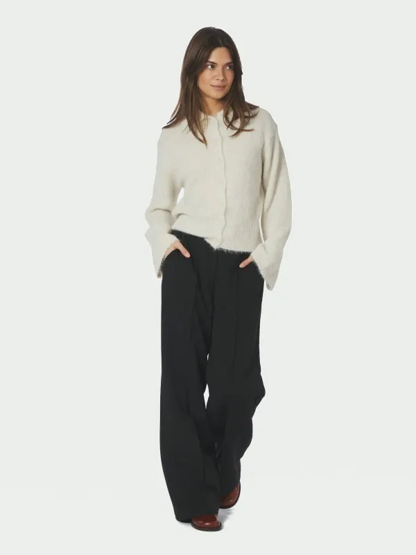 Ramera Fluffy Knit Cardigan Off White