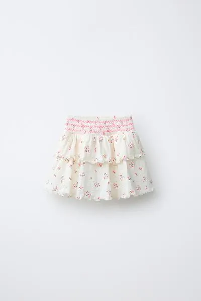 FLORAL TEXTURED BERMUDA SKORT