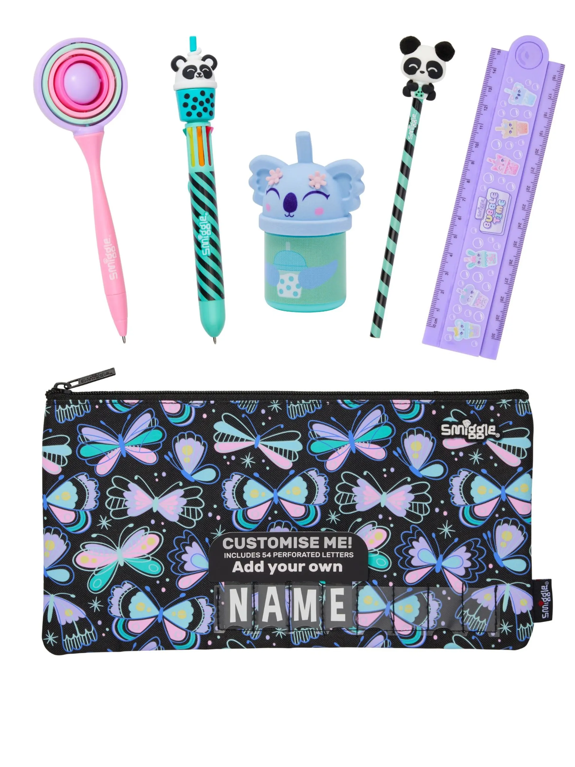 Pencil Case & Stationery 6 Piece Bundle