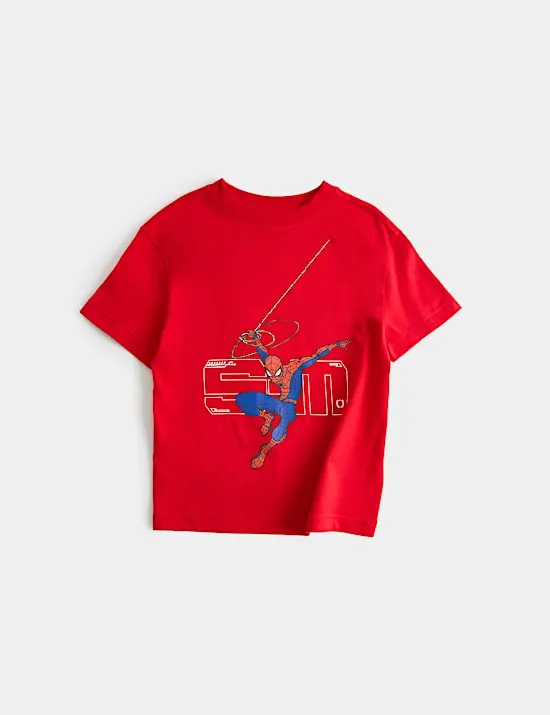 T-Shirt aus reiner Baumwolle mit Spider-Man™-Motiv (3–8 Jahre)