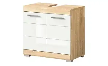 Waschbeckenunterschrank SCHLOONSEE, Breite 60cm, 2 Tür, 2 Fächer, mit Siphonausschnitt, MDF-Front in verschiedenen Farben erhältlich, Badmöbel, Badschrank, Kommode, Bad Schloonsee