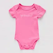 Okie Dokie Baby Girls Round Neck Short Sleeve Rib Bodysuit