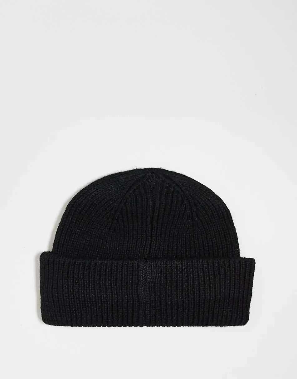 COLLUSION logo fisherman beanie in black