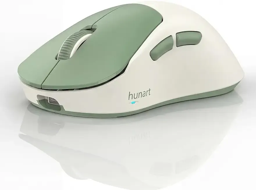 H6 49g Wireless Mouse, Bluetooth & 2.4GHz Rechargeable Mouse, Lightweight Silent Ergonomic Mouse with USB-C Charging, Portable Right-Hand Office Mouse for Laptop, PC, MacBook, Tablet - Green