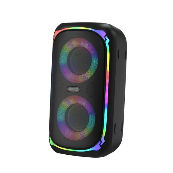 Flash Deal OKKO Sonic Bass V4 Portable Bluetooth Speaker Wireless Party Speaker with Deep Bass, Karaoke Speaker with Microphone Port, LED Lights, Outdoor Portable Rechargeable Speaker $39.99 Was $99.99