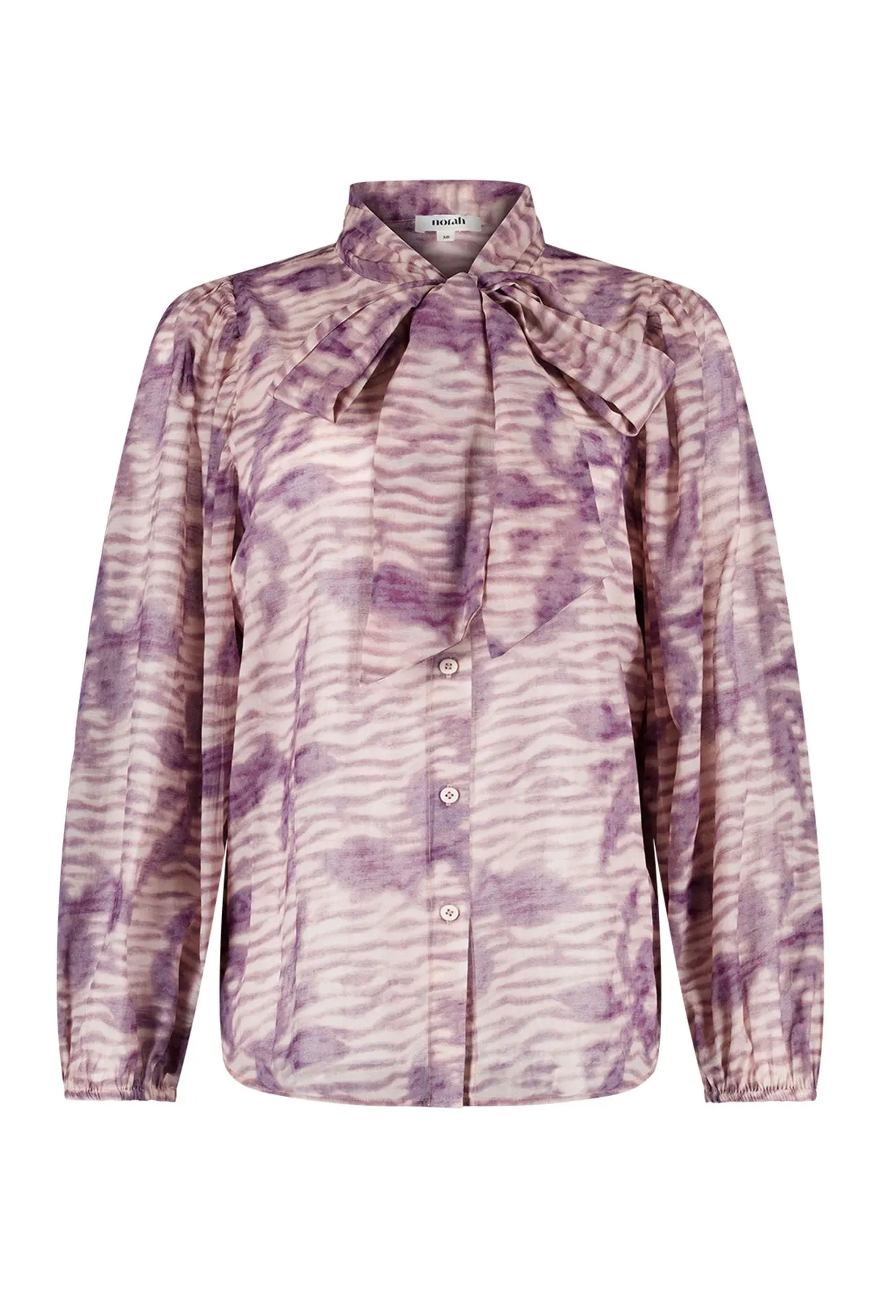 Paarse blouse met grafische print