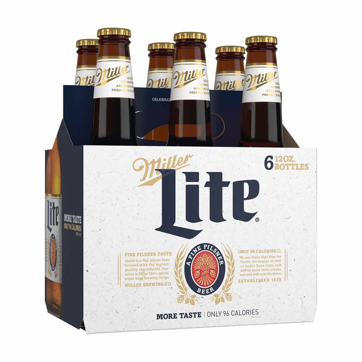 Miller-Lite-American-Light-Lager-Beer,-12-fl-oz-bottles,-6-pk