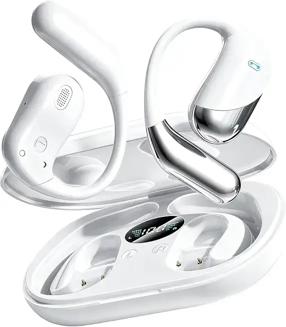 Ultra Open Ear Headphones, Bluetooth 6.1 Bone Conduction Over Ear Earbuds