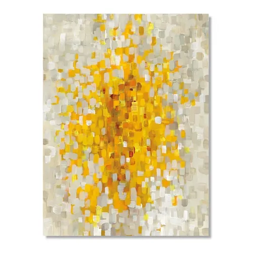 Designart Glam Yellow Explosion Blocks' Modern & Transitional Gallery-Wrapped Canvas - 30X40