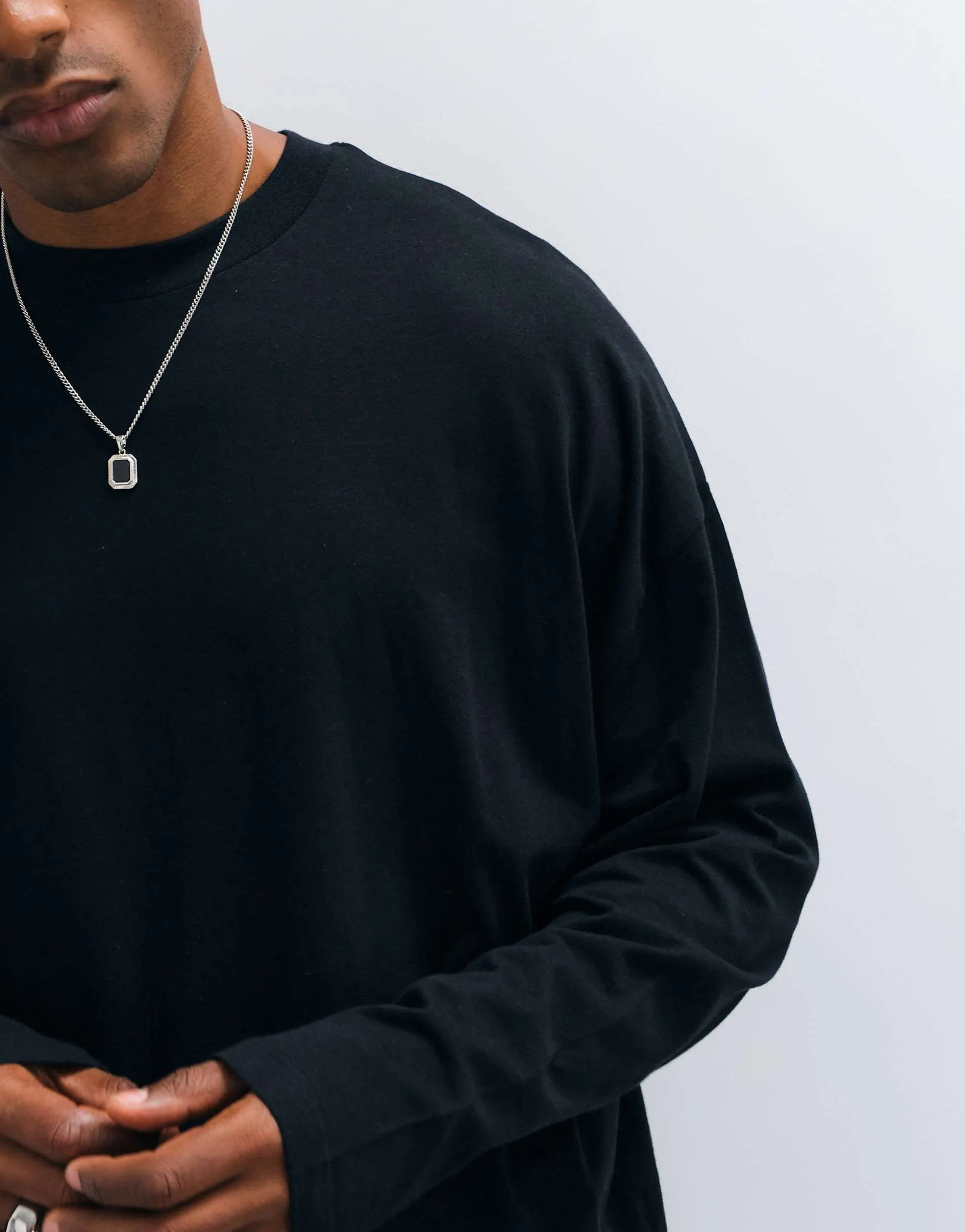 ASOS DESIGN oversized long sleeve t-shirt in black