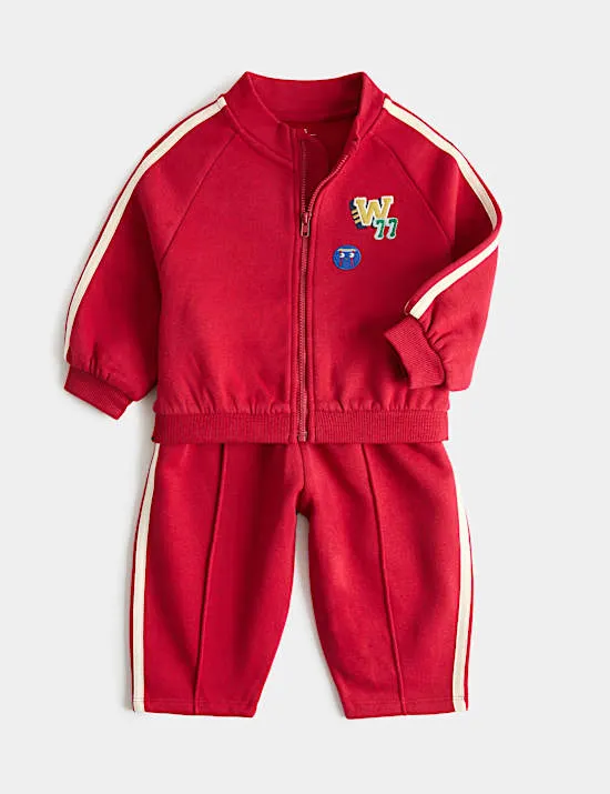 2-teiliges Outfit (Oberteil und Hose) mit hohem Baumwollanteil (0–5 Jahre)