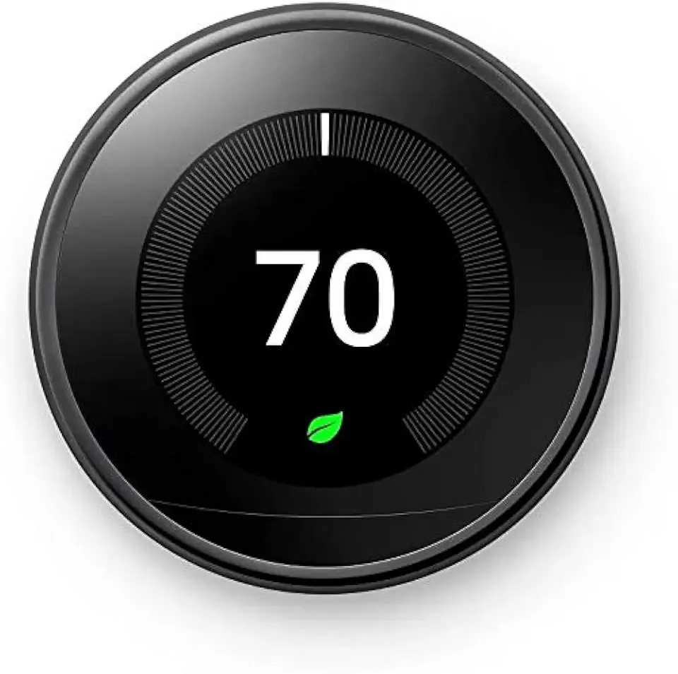 Google Nest Learning Thermostat 3rd Generation, Compatible with Alexa - Mirror Black (Renewed)