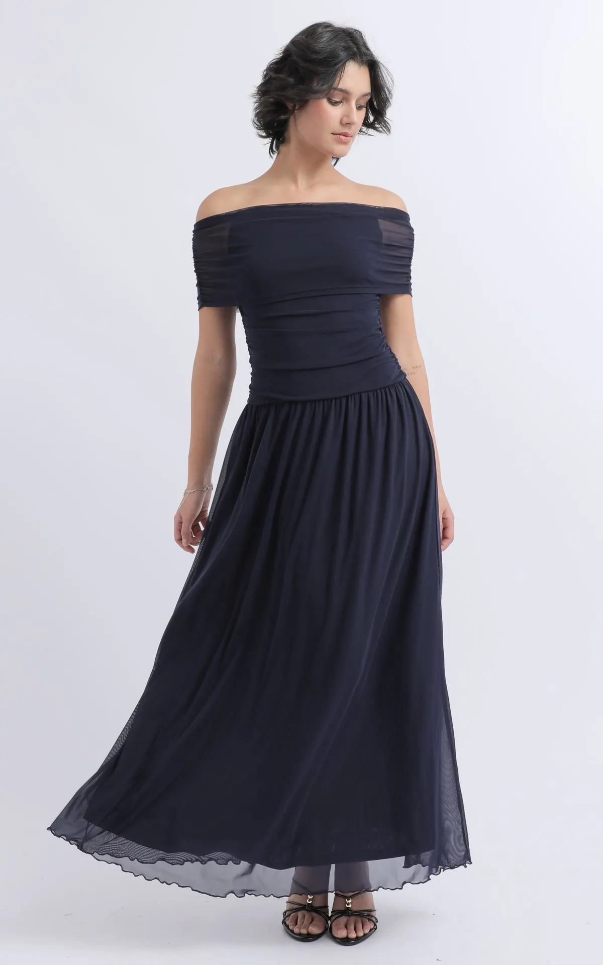 Mesh Off Shoulder Gown