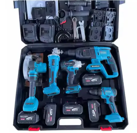Wholesale Cordless Hammer Impact Drill Electric Wrench Set Battery Power Tool Kit with Protective Case Customizable OEM Support