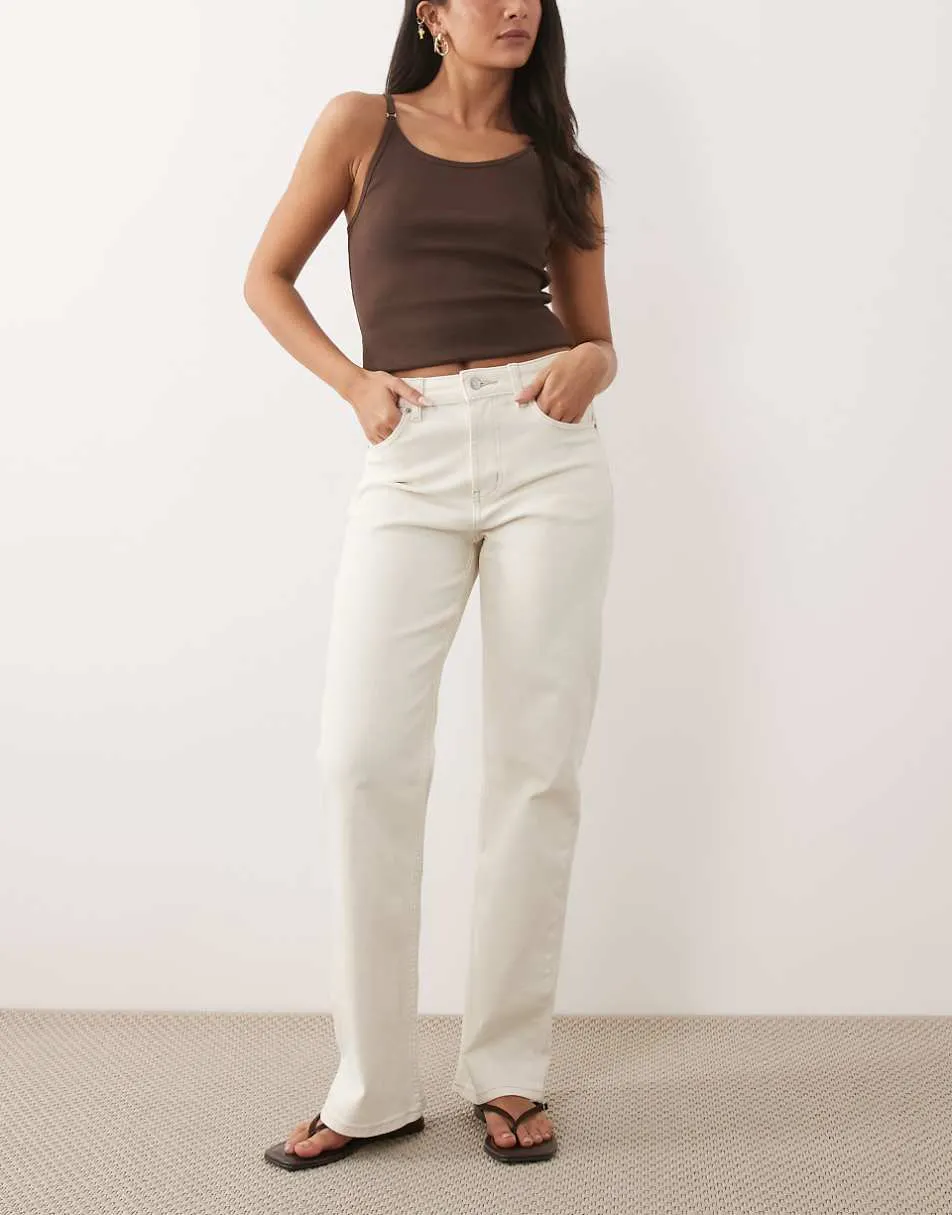 ASOS DESIGN comfort stretch straight leg jean in white