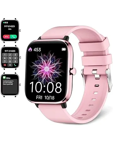 Smartwatch for Women - Call, Fitness Tracker, Heart Rate & Sleep Monitor, 1.69" Touch Screen, Waterproof - For Android & iPhone, Pink