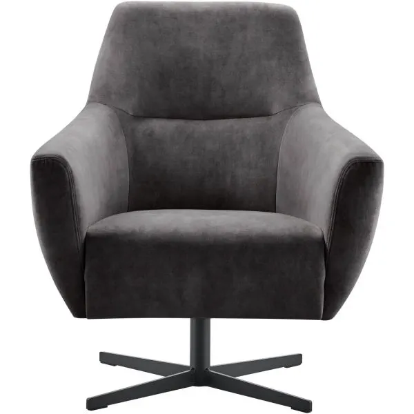 Draaifauteuil Gudo velvet antraciet
