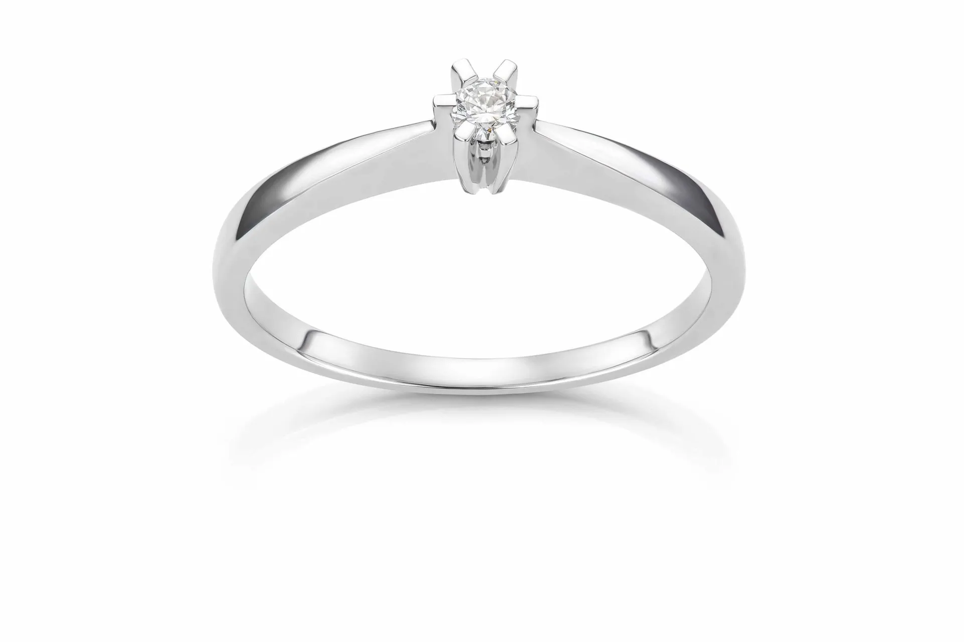 Helene diamantring i 585 hvitt gull 0,07 ct
