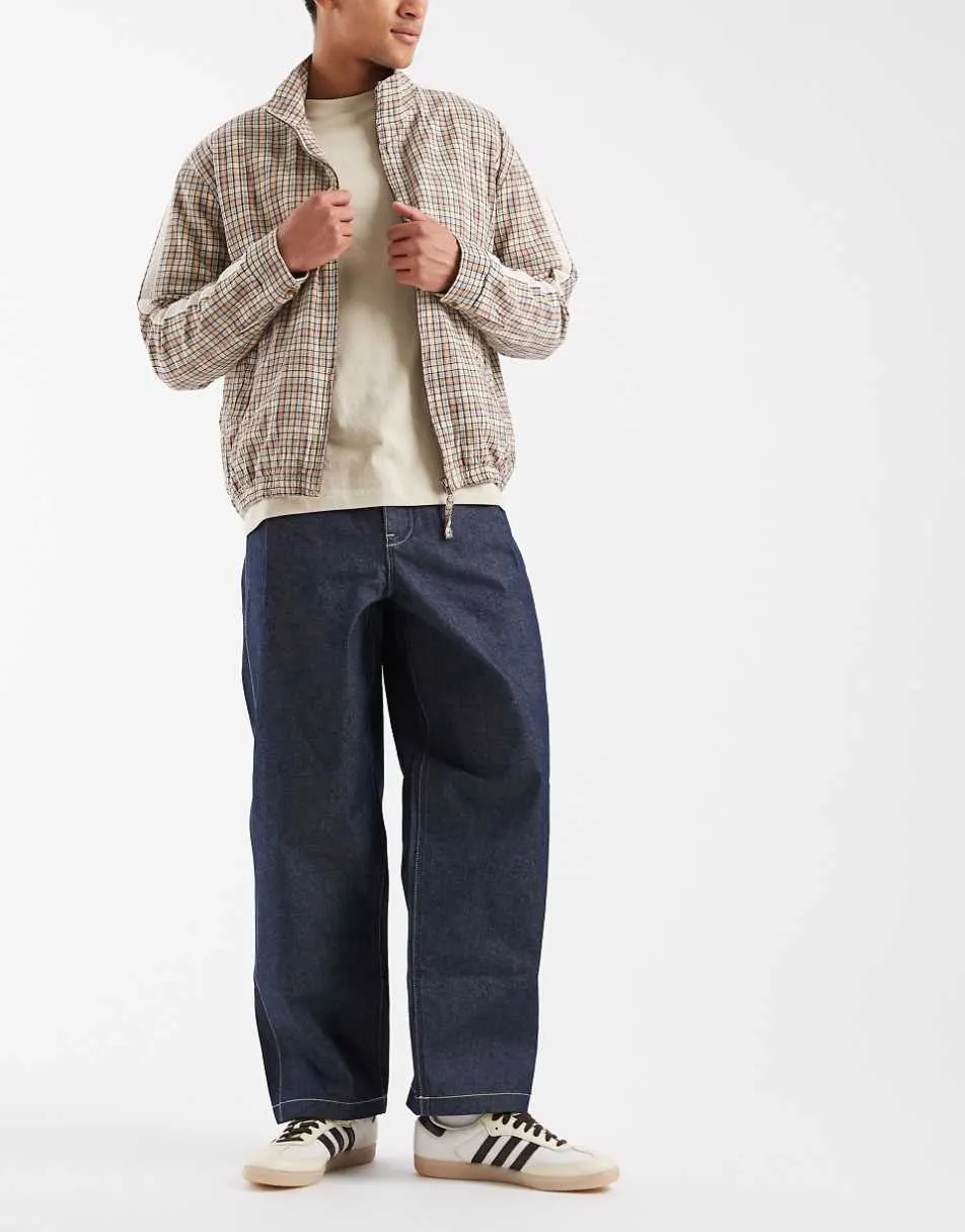 ASOS DESIGN loose straight jeans in raw indigo