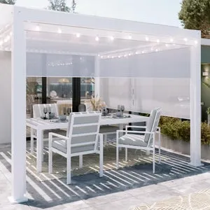Pergola bioclimatica 3x3.5 m Clima in alluminio bianco - Clima NATERIAL