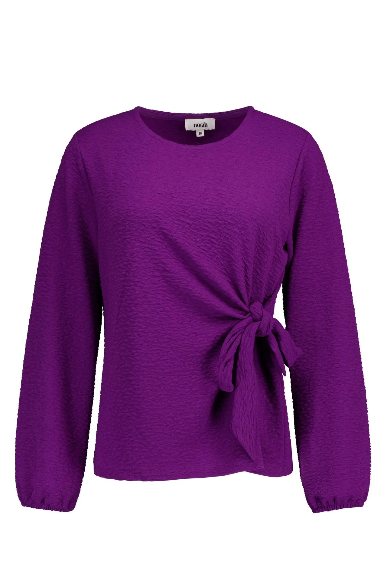Paarse top met knoopdetail