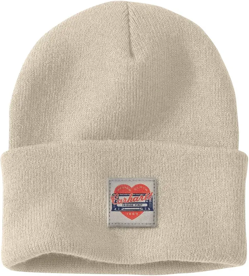 Women's Knit Heart Patch Beanie