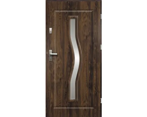 Vchodové dveře ocelové Ceres P55 80 L ořech otevírání dovnitř