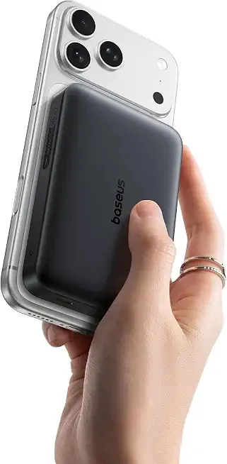 Baseus for MagSafe Portable Charger, Qi2.2 25W Wireless Magnetic Power Bank 10000mAh with USB-C Cable 45W PD Charging, Flight-Safe Travel Portable Battery Pack for iPhone 17/16/15/14/13/12 Only