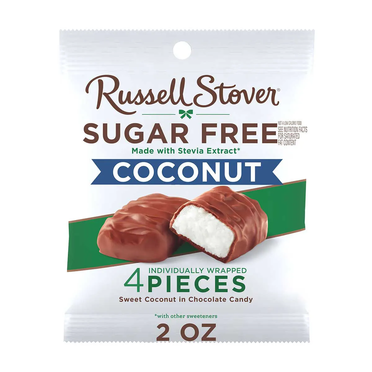 RUSSELL STOVER Sugar Free Coconut in Chocolate Candy, 2 oz