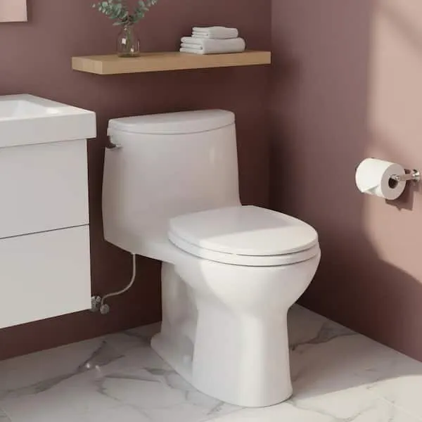 TOTO Eco UltraMax 12 in. Rough In 1-Piece 1.28 GPF Single Flush Round Toilet in Cotton White, SoftClose Seat Include