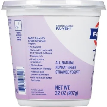 Fage Total 0% Nonfat Plain Greek Yogurt, 32 oz