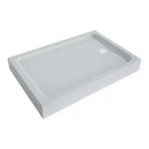 Receveur de douche à poser en composite blanc antidérapant 120 x 80 cm