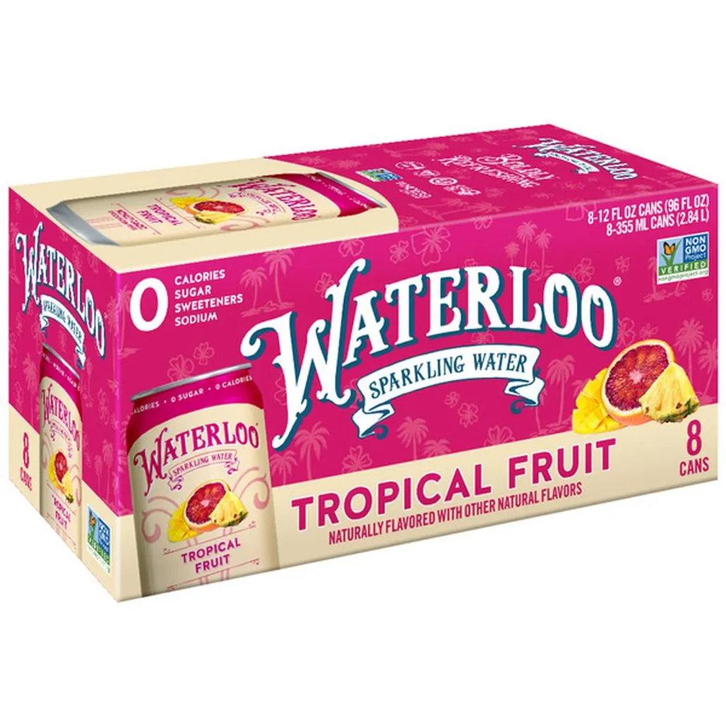 WATERLOO Tropical Fruit Sparkling Water - 8 Pack, 12 fl oz Cans