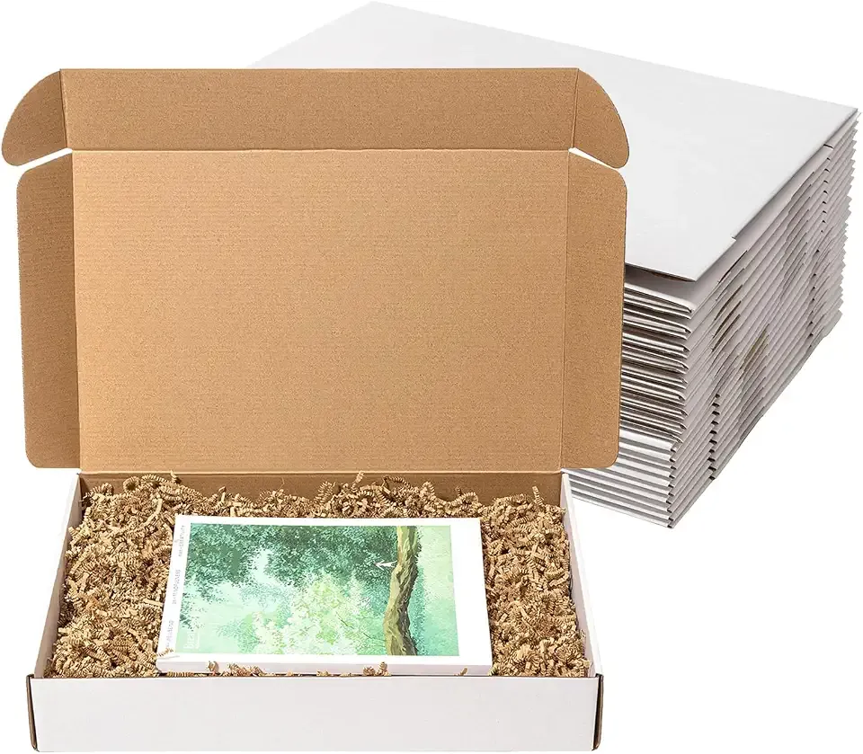 Wowxyz 17x11x3" Shipping Boxes 20 Pack White Corrugated Cardboard Box | 3 Layers, Medium Literature Mailer Packaging Supplies, Mailing Boxes for Small Business