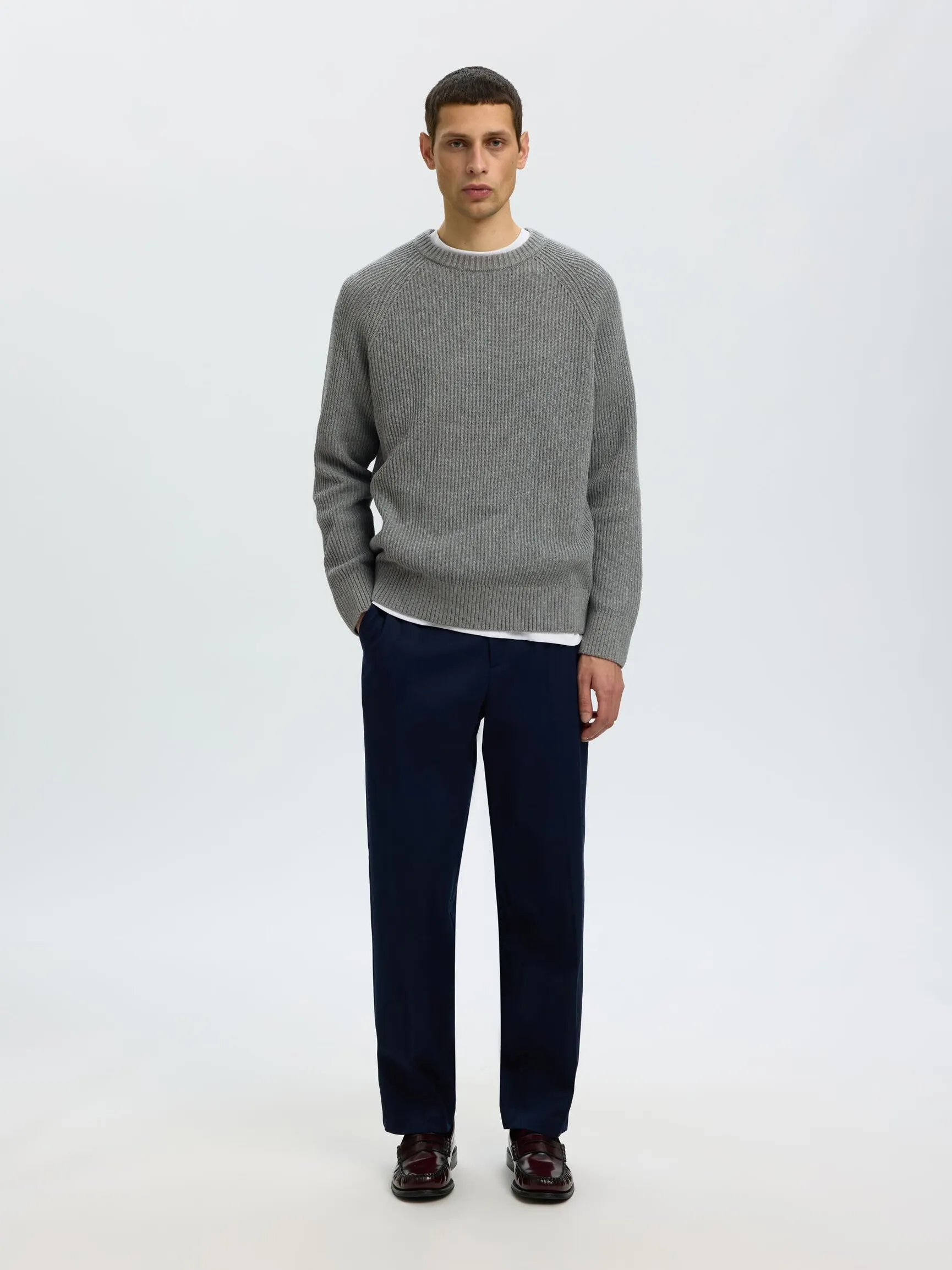 BOMULL STRIKKET PULLOVER